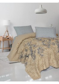 Resim Fixe Baskılı Çift Kişilik Pike Takım Vera Gri Gri 