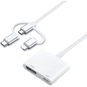 Resim ALLY 3 in1 HDMI dijital AV Adaptörü iPhone-Android-Usb type C+Micro Usb 