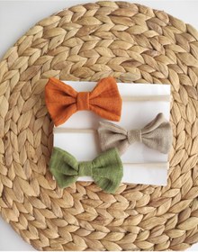 Resim 3'lü Bebek ve Çocuk Fiyonk Bandana Seti 