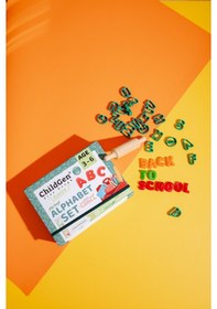 Resim Childgen Alfabe Sahneli Oyun Hamuru Kutusu Renkli 