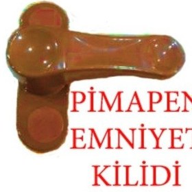 Resim Pvc Kapı Ve Pencere Emniyet Kilidi Çekmeli Kahverengi 
