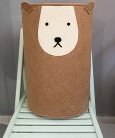 Resim ALYAKİDS Çamaşır Sepeti, Sevimli Ayıcık Oyuncak Sepeti, Keçe Sepet, Çocuk Odası Düzenleyici 50*40cm Büyük Boy 