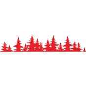 Resim Teltree Araç Dekoru Vinil Yapışkan - Kırmızı Orman Manzaralı 100x20cm 