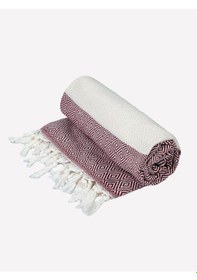 Resim Ege Esintisi Peştemal Plaj Havlusu 90x170 Cm Yumuşak Dokulu, Hızlı Kuruyan Üstün Kalite Bordo 