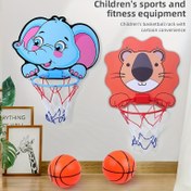Resim Çocuklar için Karikatür Hayvan Basketbol Hoop - Matkap Gerektirmez, İç ve Dış Mekan Oyunları için Kolay Kurulum 