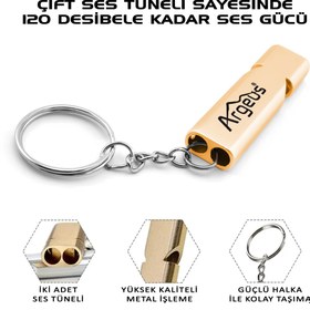 Resim Argeus Anahtarlıklı Alüminyum Acil Durum Düdüğü Gold 