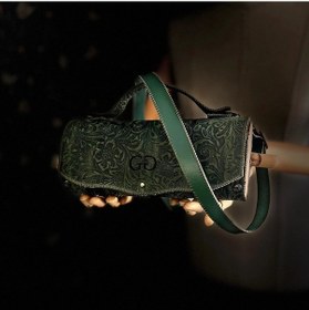 Resim Hakiki Deri, El Yapımı Bayan Çanta, Bayan Cüzdan Larissa V73 Yeşil 