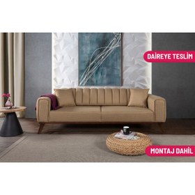 Resim Laperla Mobilya RALVE YATAKLI KANEPE KETEN HARDAL KAZAYAĞI 