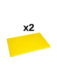 Resim 2'li Türkay 50x30x2 Cm Polietilen Kesme Tahtası Kesim Levhası Sarı 4733 