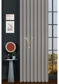 Resim İpek Kadife Fon Perde V-01 Kirli Beyaz Çok Renkli 