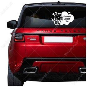 Resim Arabada Bebek Var Yazısı Ve Melek Stickeri Yapıştırması (406983887) 