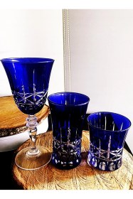 Resim Dekorlu İşlemeli Renkli Kadeh Meşrubat Su Bardağı Seti 3 Parça Şık Cam Sunum Takımı Şeffaf 