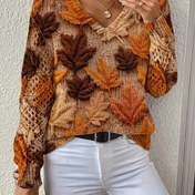 Resim Kadın Şık V Yaka Kazak - Zeytin Yeşili, Her Mevsim Giyilebilir Uzun Kollu Kazak, Ofis ve Parti Kombinleri, Günlük ve Resmi Etkinlikler İçin Şık Kazak, Çok Yönlü Gardırop Temel Parçası, Bohem Tarzı, Dayanıklı Yapı, Stil Sahibi Üst, Moda Tutkunları 