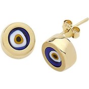 Resim Bilezikhane Küpe Nazarboncuğu Mineli 1,55 Gram 14 Ayar Altın 