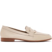 Resim Women's Beige Leather Loafer Derimod