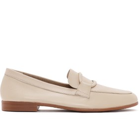 Resim Women's Beige Leather Loafer 