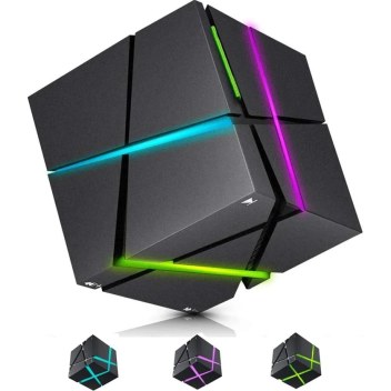 Jingyi Renkli LED Işıklı Bluetooth Hoparlörler, Mini Taşınabilir Kablosuz Küp Stereo Hoparlör Magic Music Player Hand Free Outdoor For iPhone Samsung Mp3 Mp4 Player Tablet Dizüstü Bilgisa (Yurt Dışından)