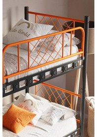 Resim Missidea Metis Genç Çocuk Yatak Odası Metal Ranza Ve Karyola Turuncu 90x190 90 x 190 