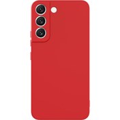 Resim Samsung Galaxy S23 Kılıf Kamera Korumalı Alp Mat Silikon Kırmızı Gpack
