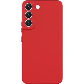 Resim Samsung Galaxy S23 Kılıf Kamera Korumalı Alp Mat Silikon Kırmızı 