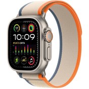 Resim Apple Watch Ultra 2 GPS + Cellular, 49mm Titanyum Kasa ve Turuncu/Bej Trail Loop - S/M 