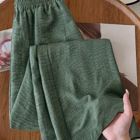 Resim Kadınların Zarif Yüksek Bel Geniş Paça Pantolonları - Düz Renk Zeytin Yeşili, Tüm Mevsim Konforu, Dayanıklı ve Kolay Bakım Kumaşı, Çok Yönlü Günlük ve Resmi Giyim, Yüksek Bel Tayt, Günlük Kıyafet, Minimalist Tarz, Rahat Uygunluk, Şık Alt Giyim, Günlük Tarz, Ofis Kıyafeti, Klasik Tarz, Kaliteli Yapım, Şık Pantolonlar, Şık Kadınlar 
