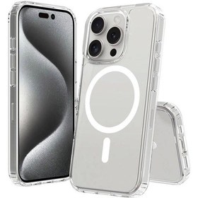 Resim İphone Uyumlu 16 Pro Max Kılıf Magsafe Şarj Özellikli Şeffaf Sert Pc Redclick Embos Kapak 