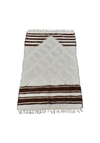 Resim Kilim Antik El Dokuma Yün Namazlık Seccade Tiftik Siirt Battaniyesi 0009 - Yeni - Beyaz 