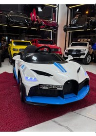 Resim Poyraz Akülü Bugatti Güçlü Motorlu 12v Akülü Araba Özel Plaka Mavi 