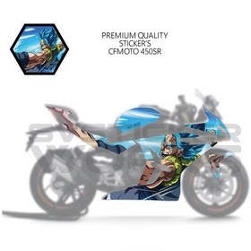 Resim Cfmoto 450sr Kaplama Sticker Goku Spirit Motor Kaplama Modeli Hazır Kit Tüm Yıllar Uyumlu 