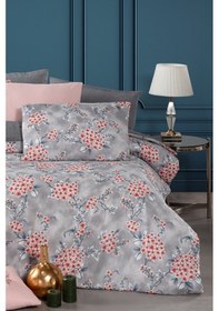 Resim Lastikli Çarşaflı Çift Kişilik Nevresim Takımı Redwin Kırmızı-füme Kırmızı - Füme 