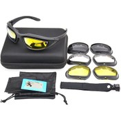 Resim Qingmipy Polarize Askıklı Harici Aktivite Gözlüğü - 4 Değiştirilebilir Lensli, Darbeye Dayanıklı, Cs Ve Outdoor Sporlar İçin 