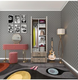 Resim Kenzlife Gardırop 2 Kapılı Kapaklı 2 Çekmeceli Nilüfer Crd 173 60 42 Gardolap Dolap Ofis 