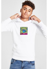 Resim Tshirthane Mr Beast Doodle Beyaz Çocuk 3ip Kapşonlu Sweatshirt 001 Beyaz 