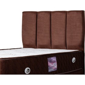 Resim Setaymobilya Baza, Tetra Koyu Kahve Tek Kişilik Baza + Başlık + Deluxe Yatak 