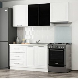 Resim Minar 200 Cm Mebran C + Alm. Füme Cam Mutfak Dlb Byz 200-Mcacb2 Beyaz 