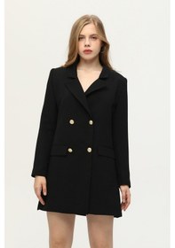 Resim Feminist Astarlı Düğme Kapamalı Blazer Ceket 0105123.01 Siyah 