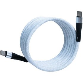 Resim Bmcc-03 Beyaz Manyetik Usb-c-usb-c Kablo 2 M, 60 W Hızlı Şarj 