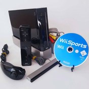 Resim Nintendo Wii Oyun Konsolu Eksiksiz TAM Set Wii Remote Motion Plus Kol Siyah Wii Sports OYUN HEDİYELİ 