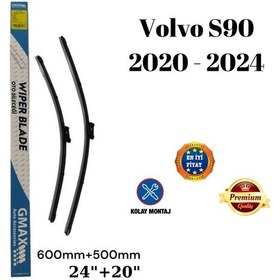 Resim Volvo S90 2020 2021 2022 2023 2024 Uyumlu 24"+20" İnç Araca Özel Ön Cam Silecek Süpürgesi Takımı 600+500mm 