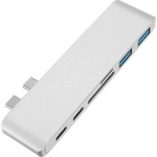 Resim Streak Çift Type-C USB 3.0 Çoklayıcı Kart Okuyucu Çevirici Macbook B3185 