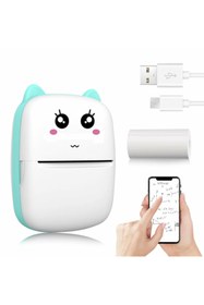 Resim qasul Taşınabilir Portatif Mini Cep Yazıcı Bluetooth Bağlantılı Telefon PC Tablet Uyumlu Etiket Yazıcı 