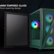 Resim Vetroo M03 Micro Atx Mini Itx Kompakt Oyun Bilgisayarı Kasası M05 Army Green +3fans 