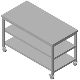 Resim Öztiryakiler Çalışma Tezgahı Ara Raflı Hareketli 120x60 CM 