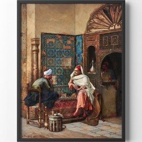 Resim epiqart Satranç Oynayanlar - Siyah Çerçeve 