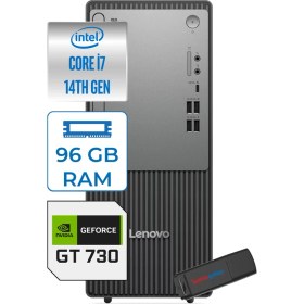 Resim Lenovo Thinkcentre Neo 50T Gen5 Intel Core I7 14700 96GB Ddr5 4tb SSD Windows 11 Pro Nvidia GT730 4gb Masaüstü Bilgisayar 73012UAS0GL00P30 + Zetta Flash Bellek 