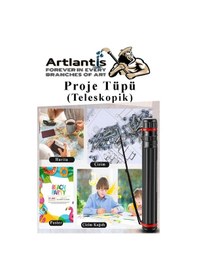 Resim Proje Tüpü Dar 1 Adet 35x50 Cm Resim Kağıdı 25 Adet Bozuka Proje Tüpü Silindir Proje Tüpü 