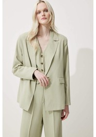 Resim DeFacto Oversize Geniş Kalıp Keten Karışımlı Blazer Ceket Z2536AZ25SPKH176 Haki 