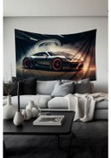 Resim Hızlı Ve Havalı Araba Desenli Duvar Halısı Duvar Örtüsü Tapestry Süet Dokulu Kumaş 