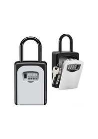 Resim Samdoo Duvar Tipi Kilitli Anahtar Kutusu, Alüminyum, Anahtar Ve Kart Saklama, 186x90x40 Mm, Gümüş-siyah 